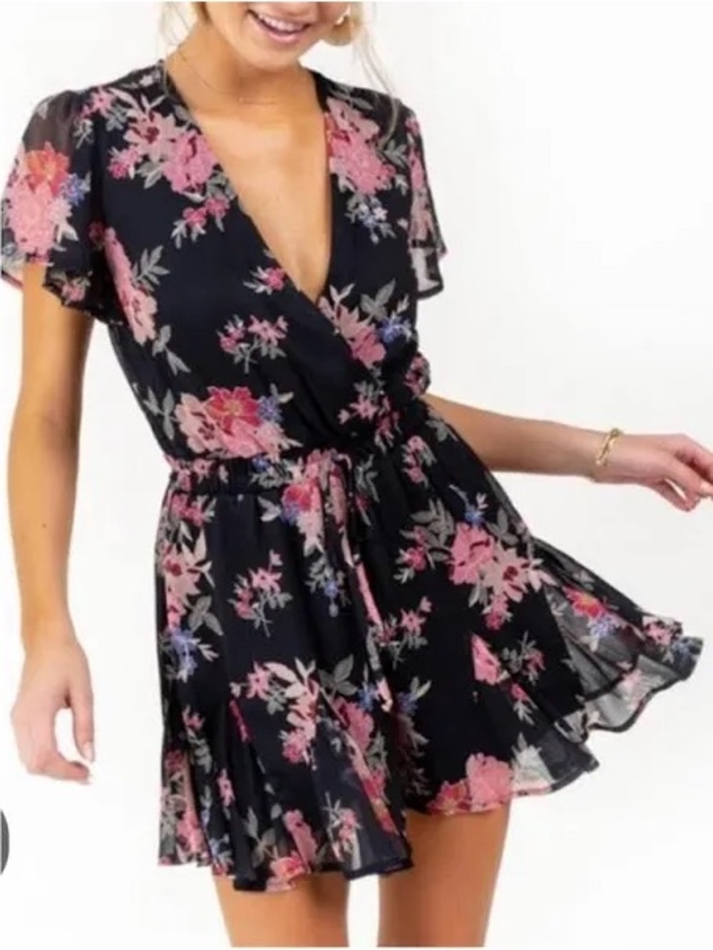XXL Black Pink Floral Romper Shorts TRIXXI Clothing Co.